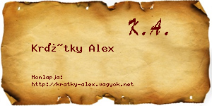 Krátky Alex névjegykártya